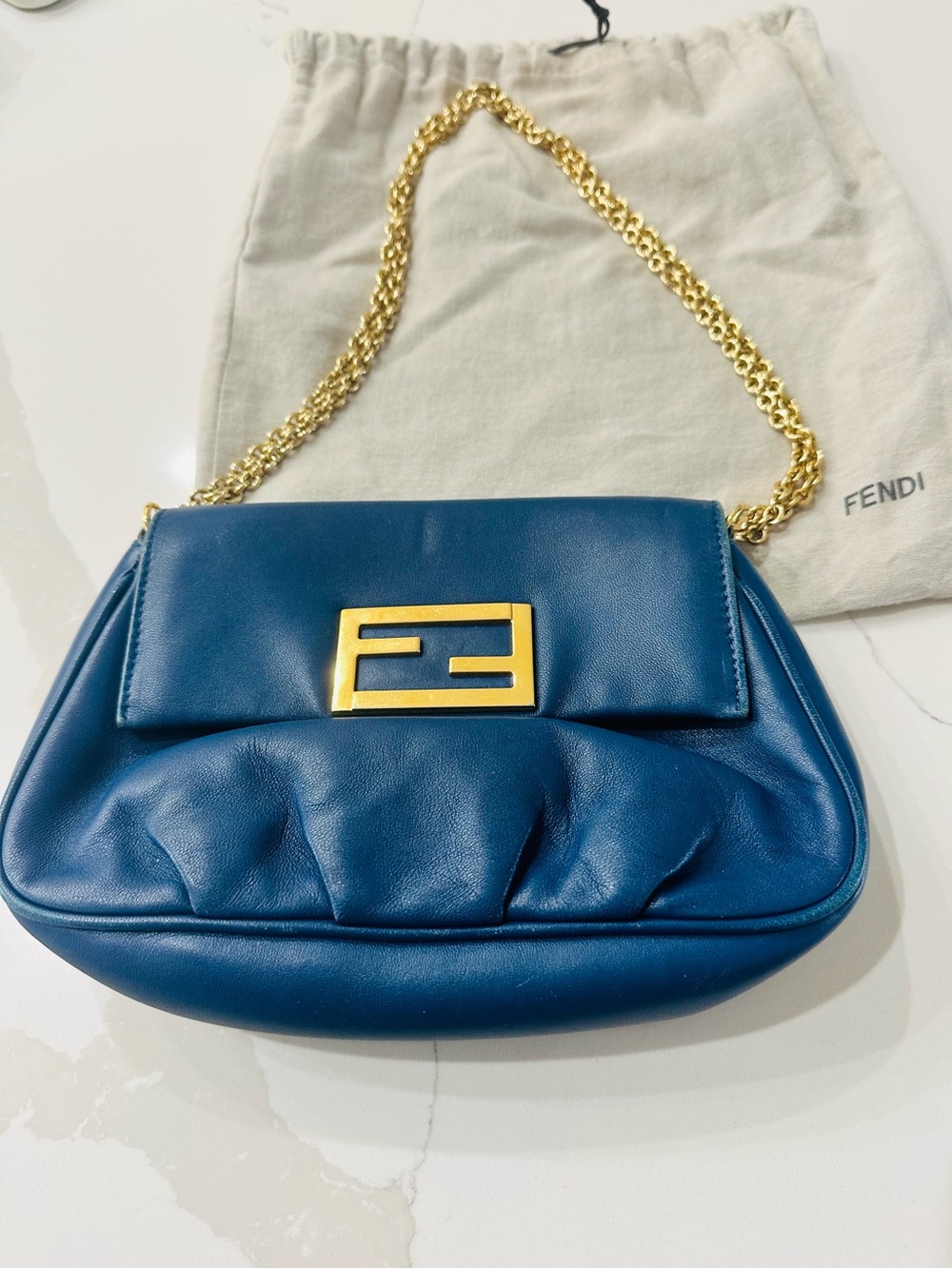 Fendi Fandista Pochette Crossbody Bag in Royal Blue